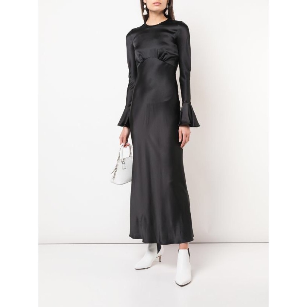 Les reveries black charmeuse dress size 2